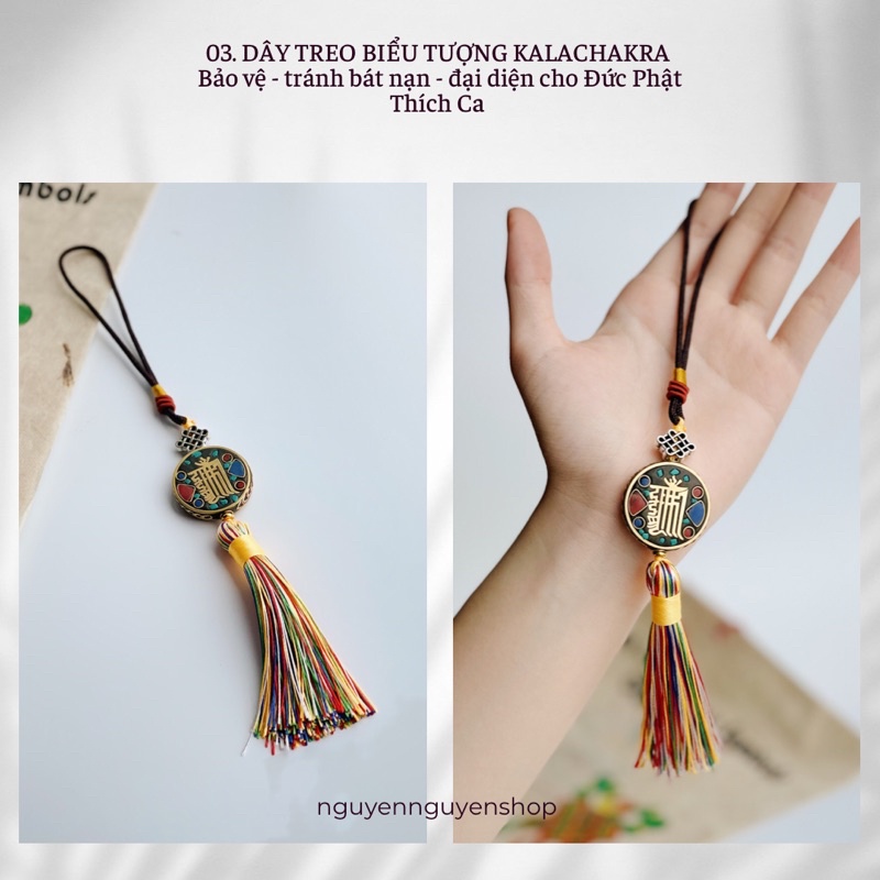 Dây treo Ô tô hàng Tây Tạng - Ngũ sắc Bình An May Mắn