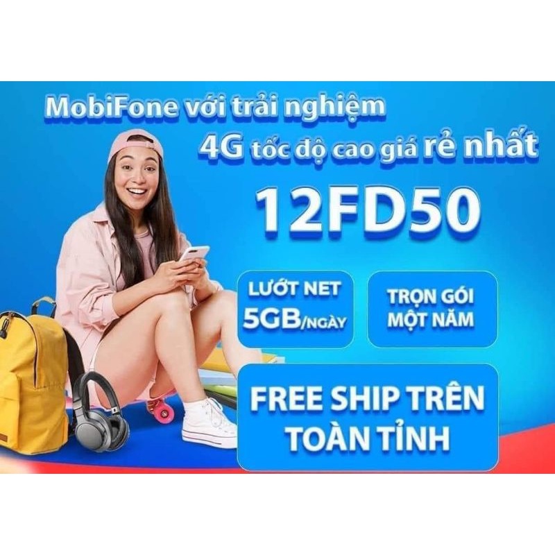 SIM 1 NĂM 4G/5G Mobifone dùng DATA không cần nạp thêm tiền.Mỗi ngày 5GB