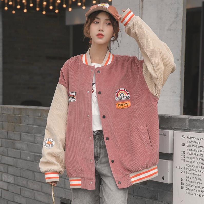 12.12 ÁO BOMBER - ÁO KHOÁC NAM NỮ CHẤT LIỆU VẢI NHUNG TĂM TAY BO PHỐI MÀU - N01 - THEHOUSE199X