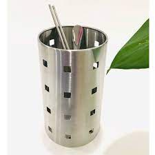 Ống Lọ Cắm Đũa thìa muỗng tròn Inox 304 có đế dày dặn đẹp , Cắm đồ dụng cụ pha chế , ống đựng đủa inox lổ tròn