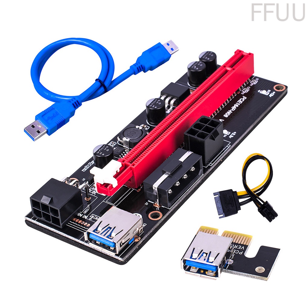 Bảng mạch mở rộng PCI-E 1X sang 16X GPU USB 3.0 GPU với 6pin màu xanh dương | BigBuy360 - bigbuy360.vn