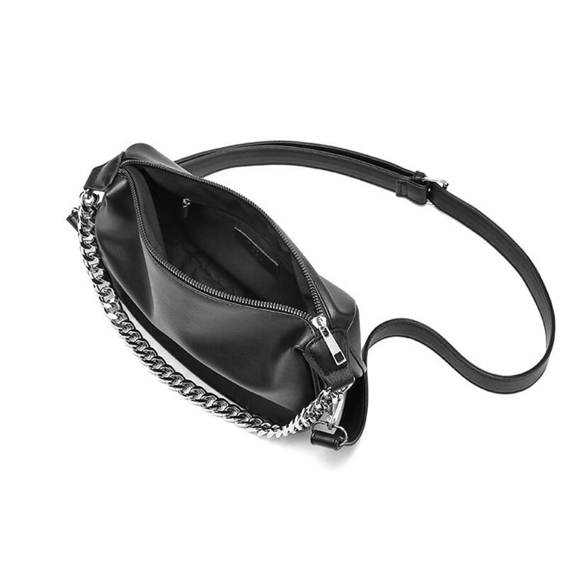 Túi xách IELGY hình bán nguyệt phối dây xích phong cách retro dành cho nữ