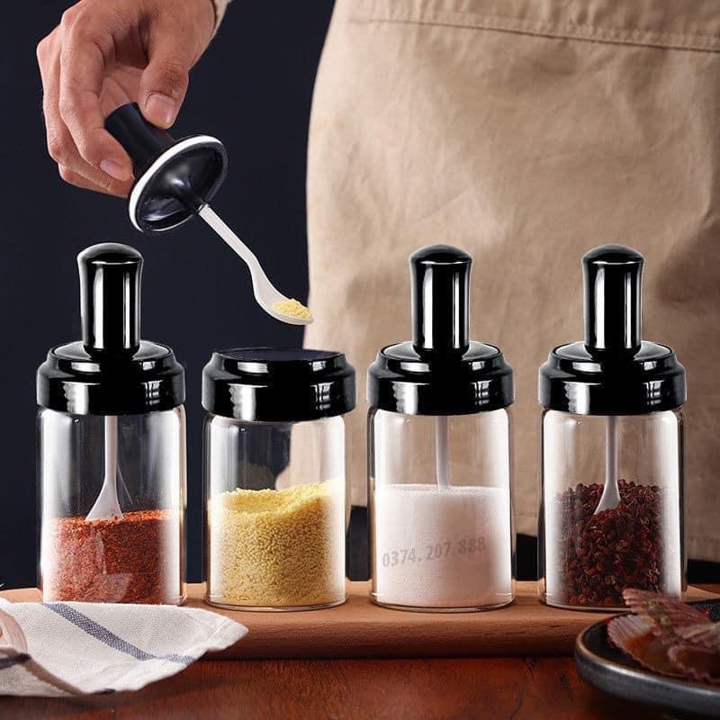 Hũ Đựng Gia Vị Có Muỗng, Lọ Đựng Gia Vị