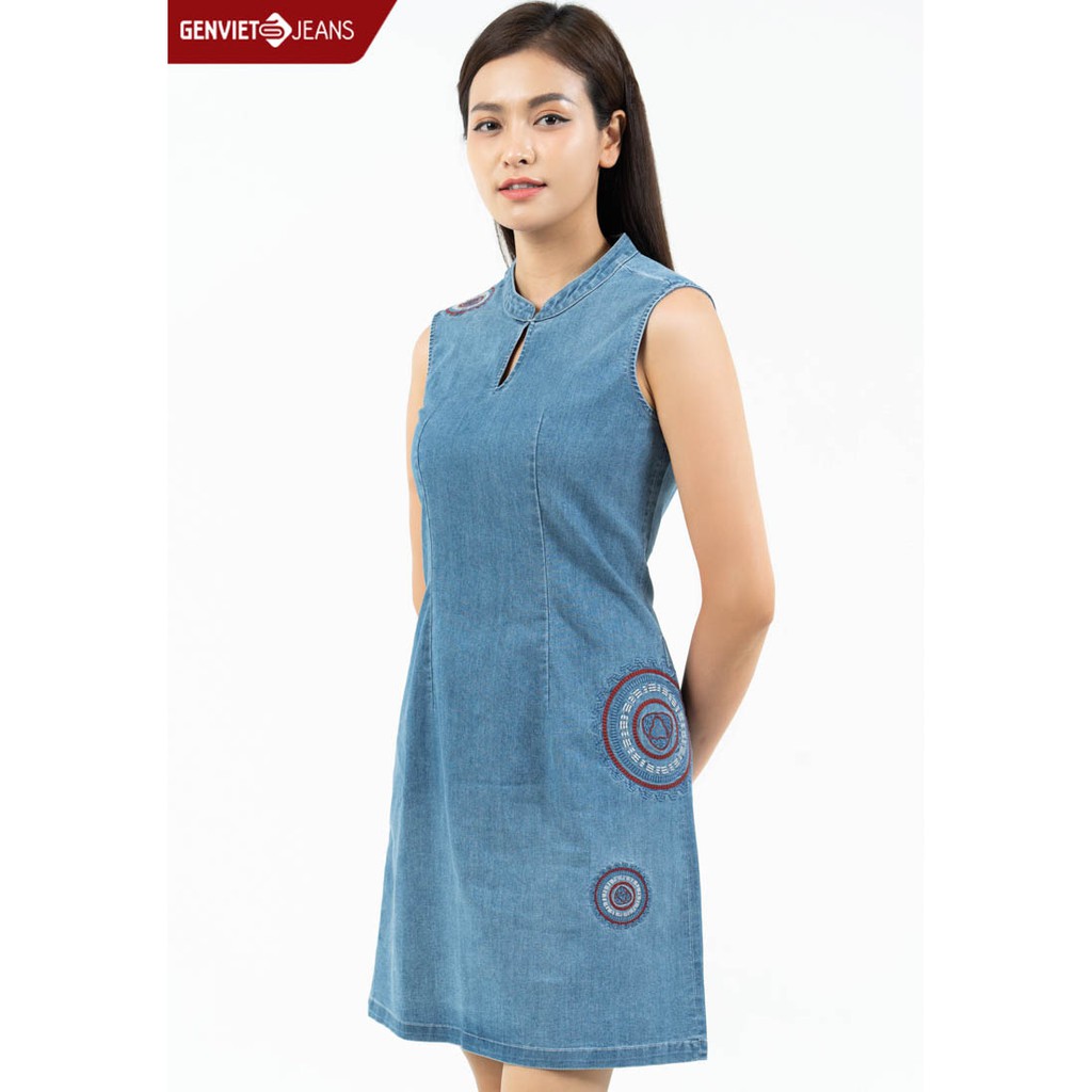 Đầm Jeans sát nách Nữ DD421J791 GENVIET | BigBuy360 - bigbuy360.vn