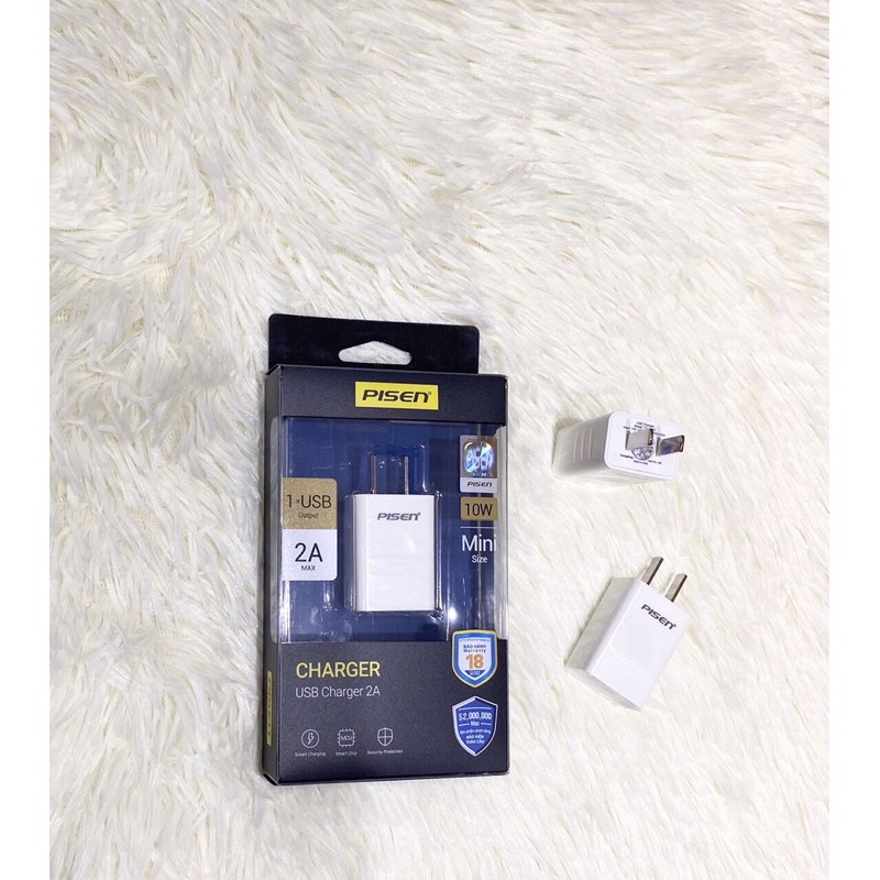 Cốc sạc Pisen USB Charger 2A  – Hàng chính hãng