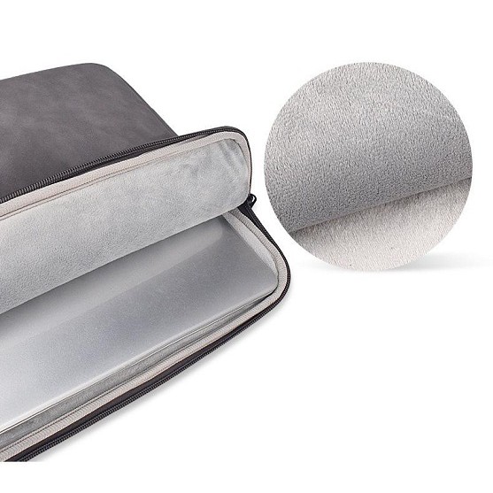 Túi chống sốc Laptop Macbook cao cấp size 13; 14 inch Hàng Chính Hãng QX2020 chất liệu da lộn