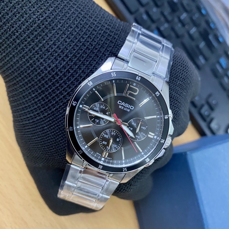 Đồng hồ nam dây kim loại Casio chính hãng Anh Khuê MTP-1374D-1AVDF