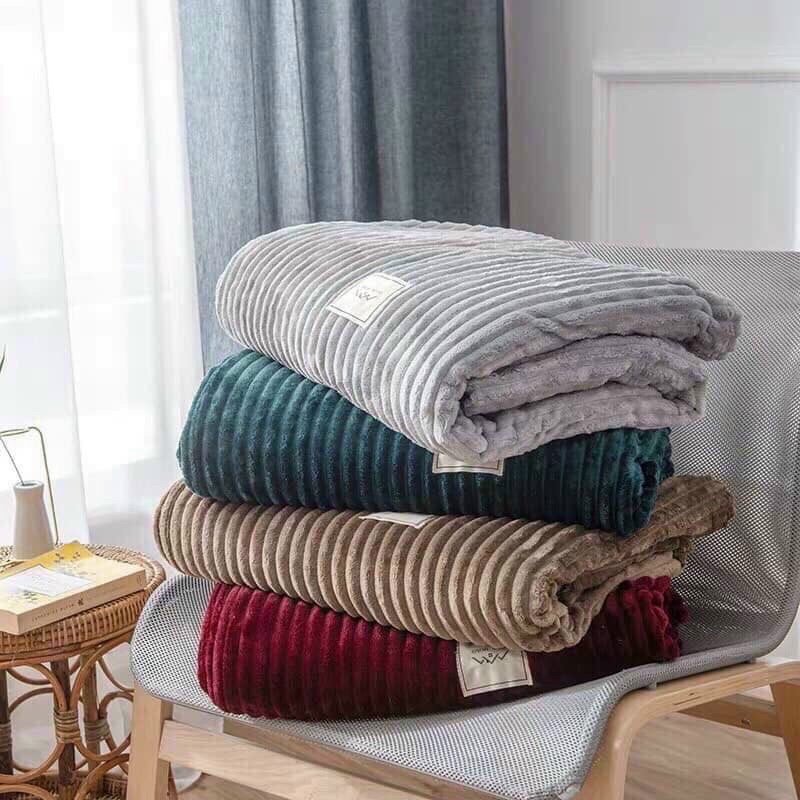 Ga gối nỉ nhung tăm một màu ấm áp sang trọng (kèm 2 vỏ gối)