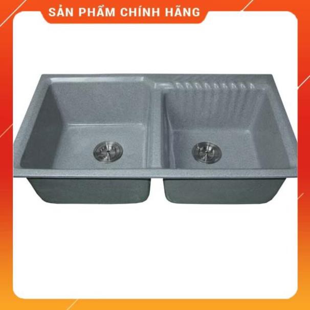 (FreeShip) Chậu rửa chén, bát bằng đá nhân tạo 2 hộc - phủ bóng