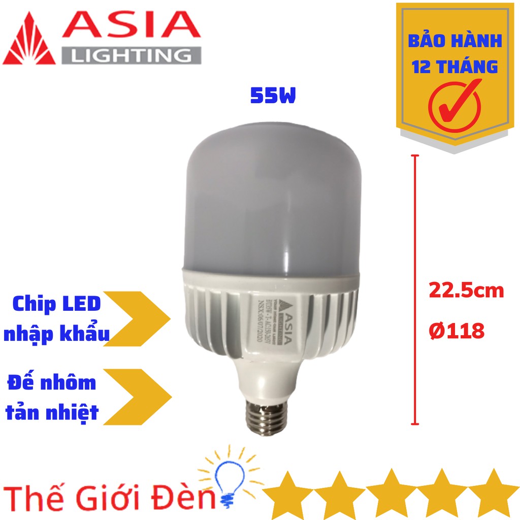 [Chính Hãng] Bóng LED bulb trụ ASIA 25W- 35W- 55W tiết kiệm điện năng