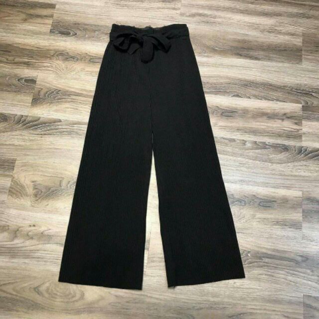 Combo 2 quần dập li ống rộng thắt nơ