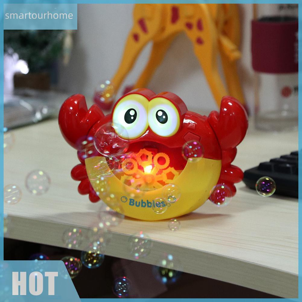 Smartourhome Electric Crab Bubble Machine Bathtub Bubble Maker Light Music Baby Bath Đồ chơi