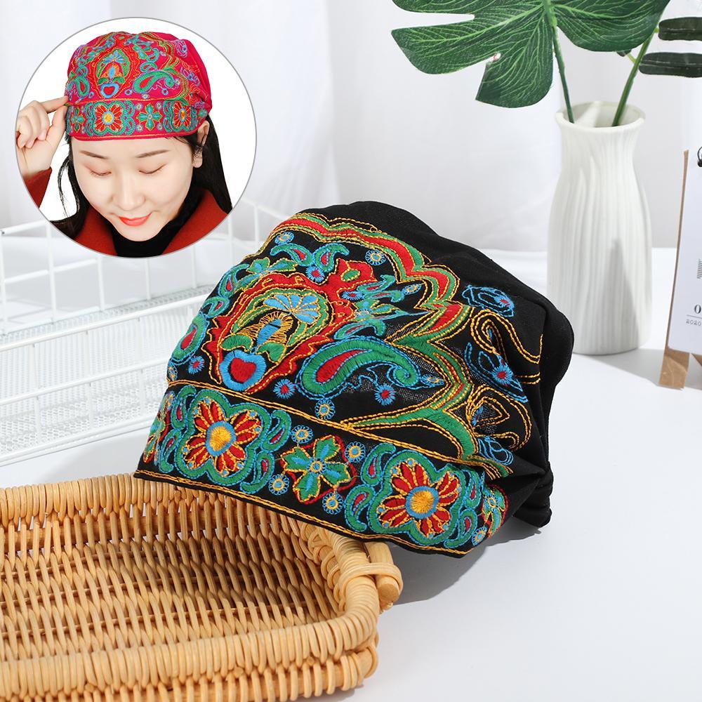 LEILY Mũ Trùm Đầu Màu Đỏ In Họa Tiết Hoa Phong Cách Mexico Cho Nữ