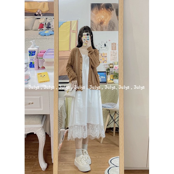 Áo cardigan len dệt mỏng cài cúc (ảnh thật shop chụp kèm video)