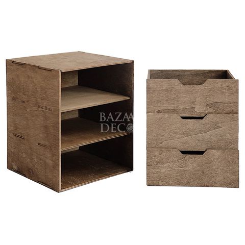 Tủ gỗ ép mini 3 hộc kéo | 20x20x25cm