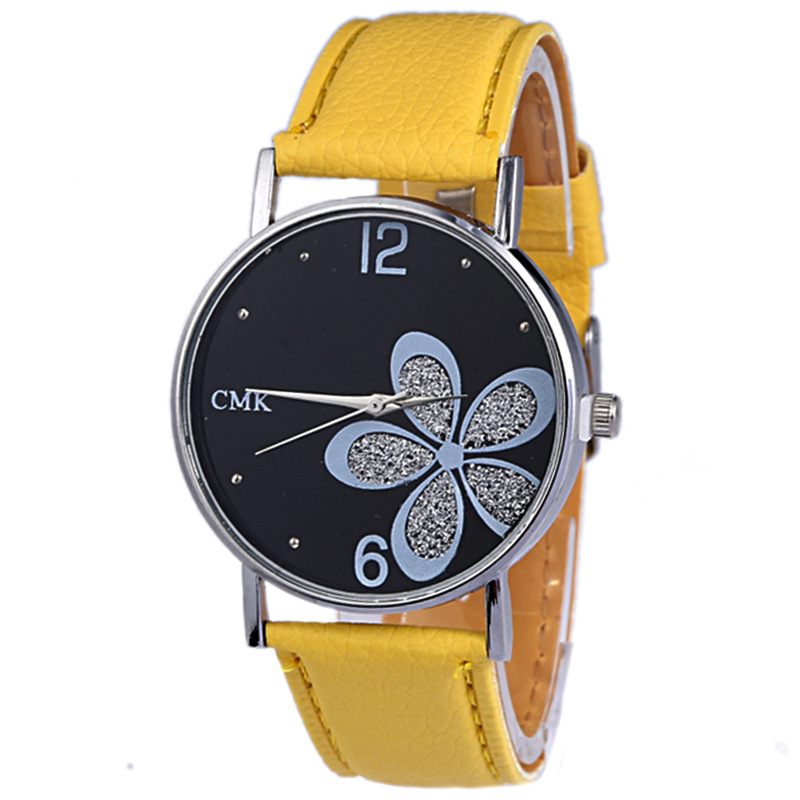 Fashion Women Quartz Watch Female Student Watches PU Strap Alloy Pattern Dial Simple Sports Wristwatch