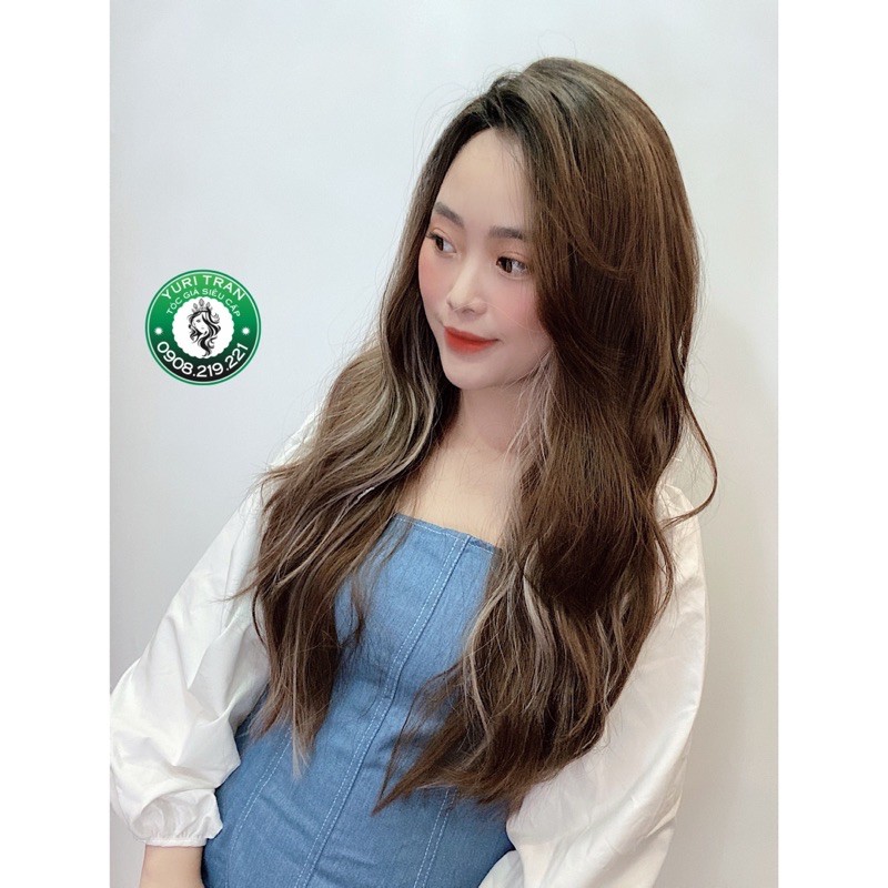 TÓC GIẢ NGUYÊN ĐẦU NÂU LIGHT BẠCH KIM 2 MÁI 7/3
