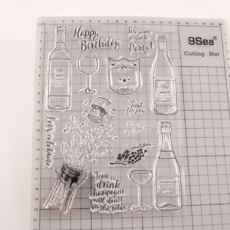 2J` Happy Birthday Celebrate Silicone Clear Seal Stamp DIY Scrapbooking  Decorative Art Handmade