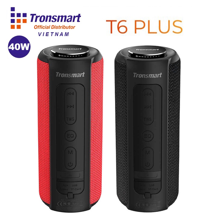Loa Bluetooth 5.0 Tronsmart Element T6 Plus, Công Suất 40W, Âm Thanh Vòm 360 Độ - Hàng Chính Hãng
