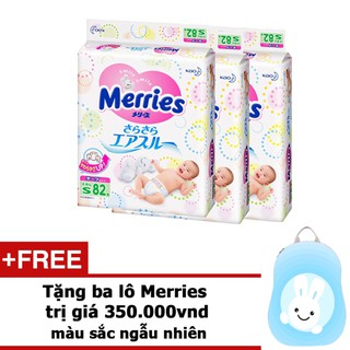 Bộ 4 Tã quần/dán Merries(NK) tặng balo Merries