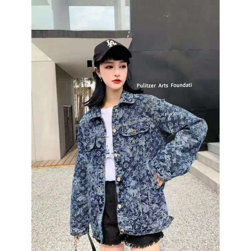 Áo khóa jeans unisex LV