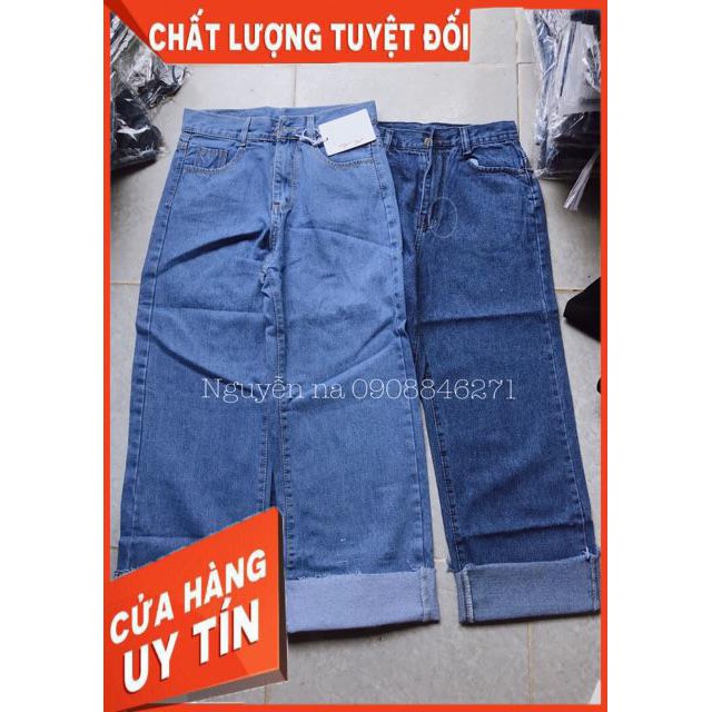 QUẦN JEANS ỐNG RỘNG GẤP ỐNG- ảnh thật cuối cùng