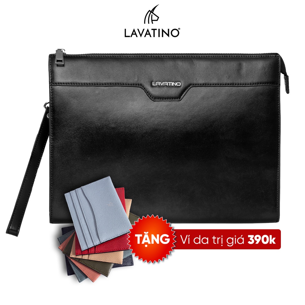 [Tặng Ví Card LUFY 04] Ví Nam Cầm Tay BEVIS Clutch Da Bò Thật Cao Cấp Thiết Kế Sang Trọng Chính Hãng LAVATINO - CLB23