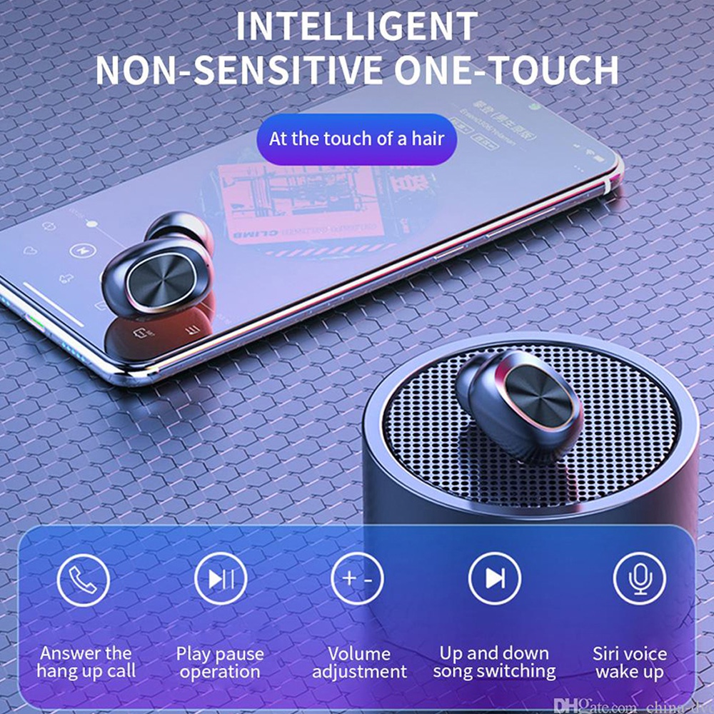 Tai Nghe Bluetooth Không Dây 5.0 Cảm Ứng Vân Tay B5 Mini Chống Thấm Nước 9D