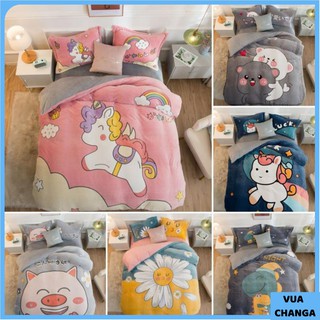 Bộ chăn ga gối đệm 3D nỉ nhung cao cấp , Kèm drap giường bo chun - VuaChanGa