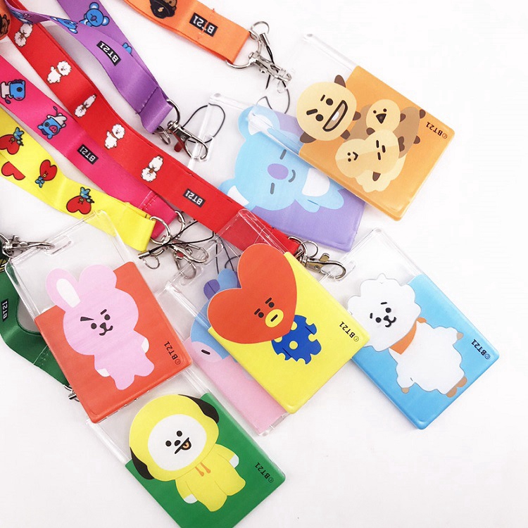 Bao đựng thẻ họa tiết nhân vật hoạt hình dễ thương dành cho fan hâm mộ nhóm nhạc BTS