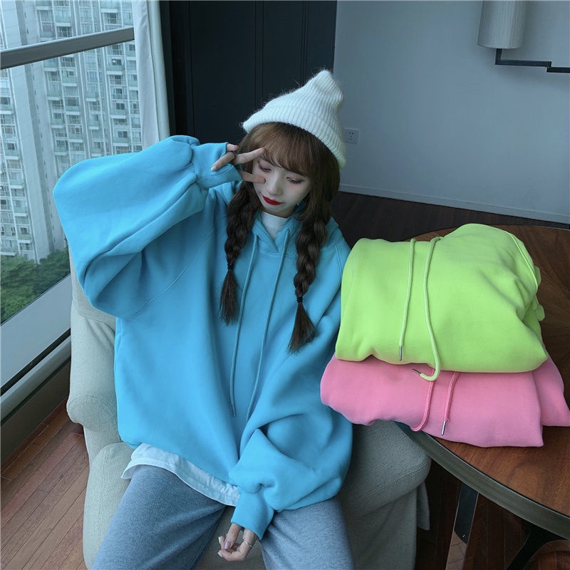 Áo hoodies có nón dài tay nhiều màu sắc thời trang cho nữ