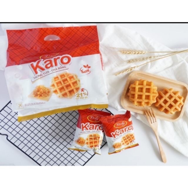Bịch 6 Chiếc Bánh Trứng Tươi Chà Bông & Pho Mai Karo 26gr