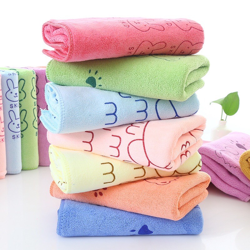Khăn mặt bông mềm in hoạ tiết xinh xắn đáng yêu, kích thước 30*50cm