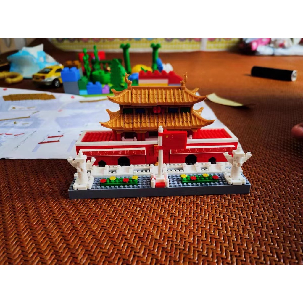 Đồ Chơi Lắp Ráp Khối Gỗ Tiananmen Phát Triển Trí Thông Minh Cho Trẻ Em