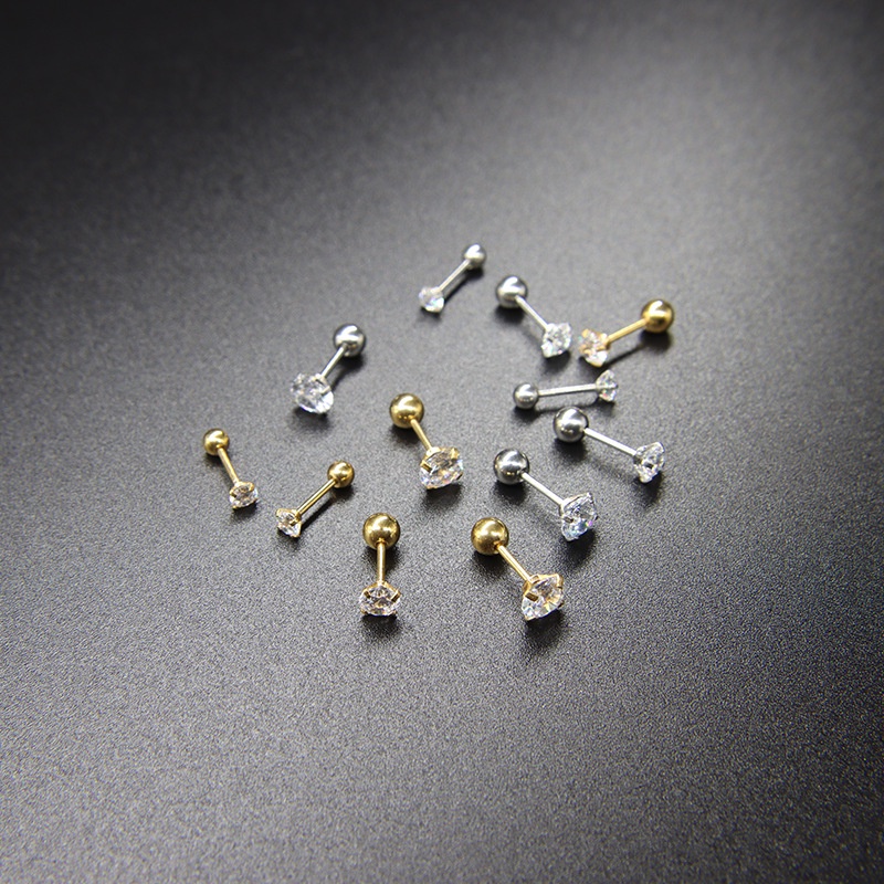 Khuyên Tai Nữ Khuyên Tai Bông Tai 1 Cặp Bông Tai Xoắn Ốc Bằng Thép Titan Đính Đá Zircon Thời Trang Cho Nữ