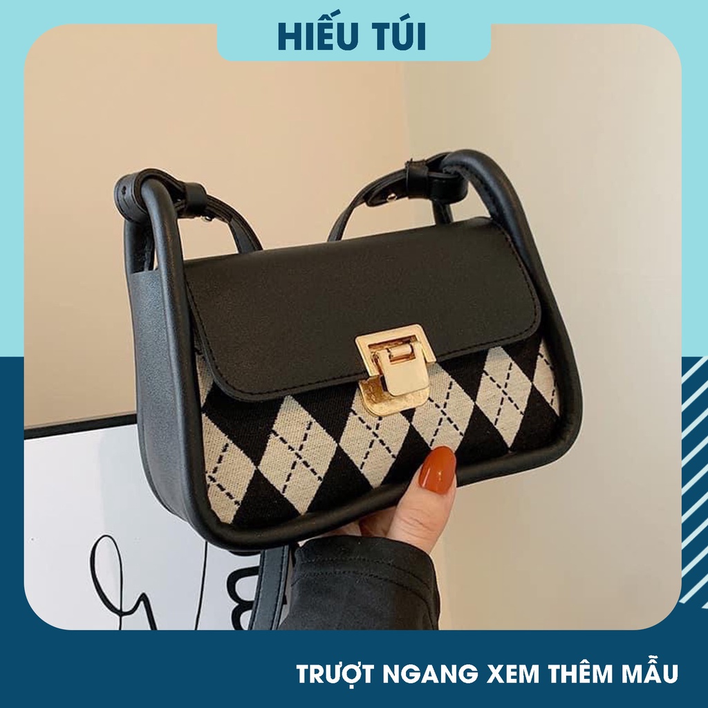 Túi đeo chéo kẹp nách khóa gập dáng thuyền thời trang kiểu Pháp retro Hiếu Túi 309