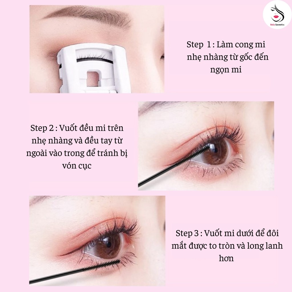 Fine Mascara QIC Vỏ Hồng Lấp Lánh Đầu Nhỏ