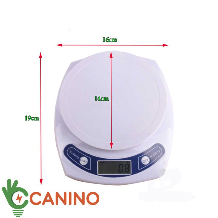 Cân điện tử 3kg/0,1g - 7kg/1g Canino (lỗi 1 đổi 1 trong 7 ngày)