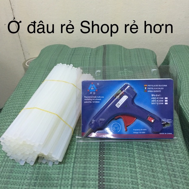 keo nến bé + súng bắn keo (combo 100 cây keo + 1 súng)