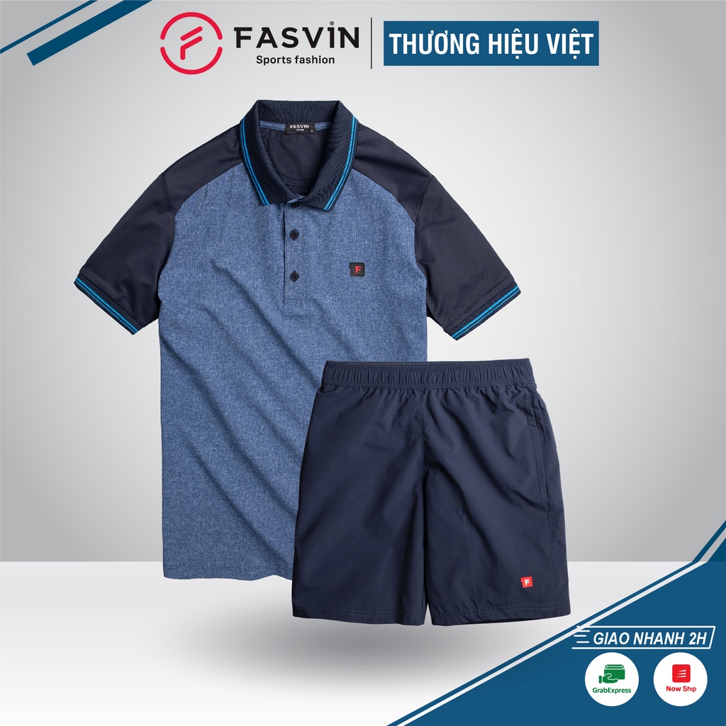 Bộ quần áo thể thao nam Fasvin AB20704.HN có cổ mềm nhẹ co giãn thoải mái