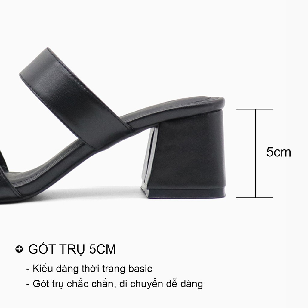 Guốc cao gót nữ đế vuông đẹp dáng dép sandal cao 5p mũi vuông quai ngang cao cấp bAimée & bAmor - MS1665