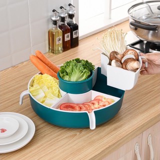 Rổ ăn lẩu 5 ngăn đựng rau củ quả tiện lợi đẹp mắt, hiện đại