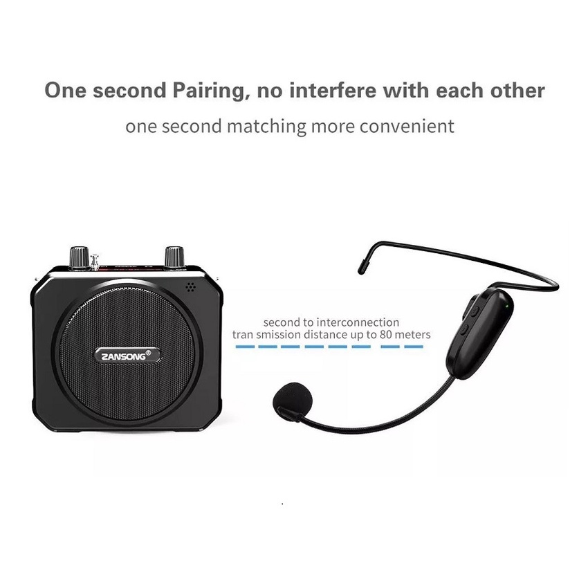 Máy trợ giảng đa năng không dây Bluetooth Zansong M80 chính hãng giá rẻ dành cho giáo viên, bán hàng, giảng viên