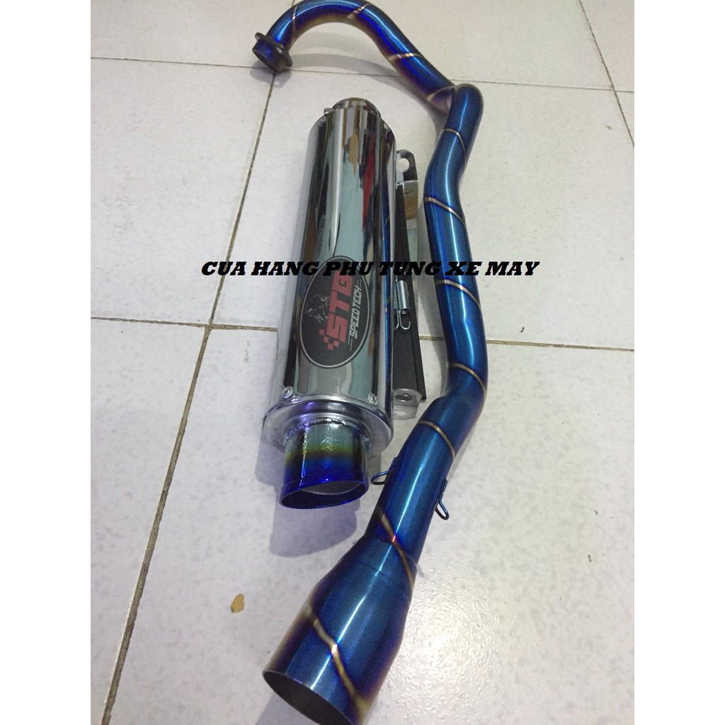 Pô STB F1 gắn xe Exciter 135, Exciter 150, Winner 150, Winner X, Raider Fi, Satria Fi ( kèm cổ titan + pát treo + lò xo