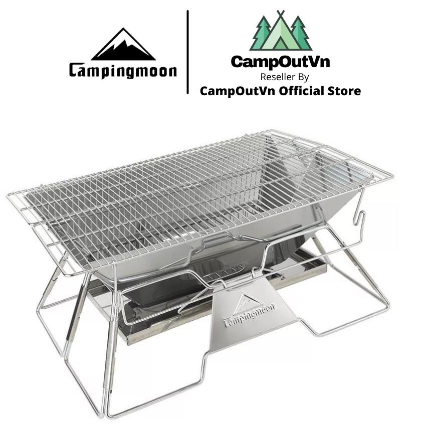 Bếp nướng cắm trại campingmoon MT3 campoutvn bếp campingmoon cắm trại du lịch bếp than nướng inox A014