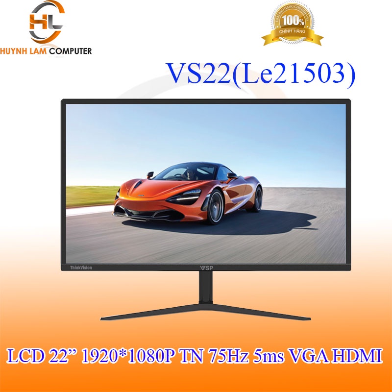 Màn hình máy tính 22inch VSP VS21.5 (LE21503) VGA HDMI FullHD 75Hz 5ms TN - Hàng chính hãng