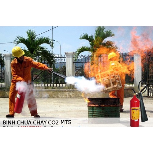 Bình chữa cháy khí C02 5kg MT5, bình loại tốt, dập được nhiều loại đám cháy, sử dụng hiệu quả