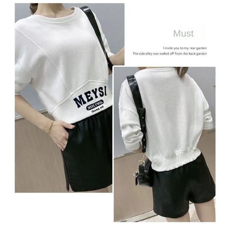 Áo Sweater Nữ Dáng Rộng Ngắn Dễ Phối Đồ