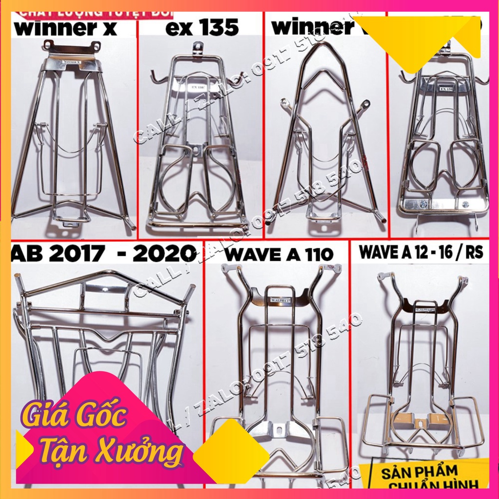 BAGA INOX 10 LY KO RỈ AB 17 - AB 20 / EXCITER 135 - 150 /WINNER X / WINNER V1 / WAVE A 17 - 20 / WAVE RS (Ảnh Sp thật)
