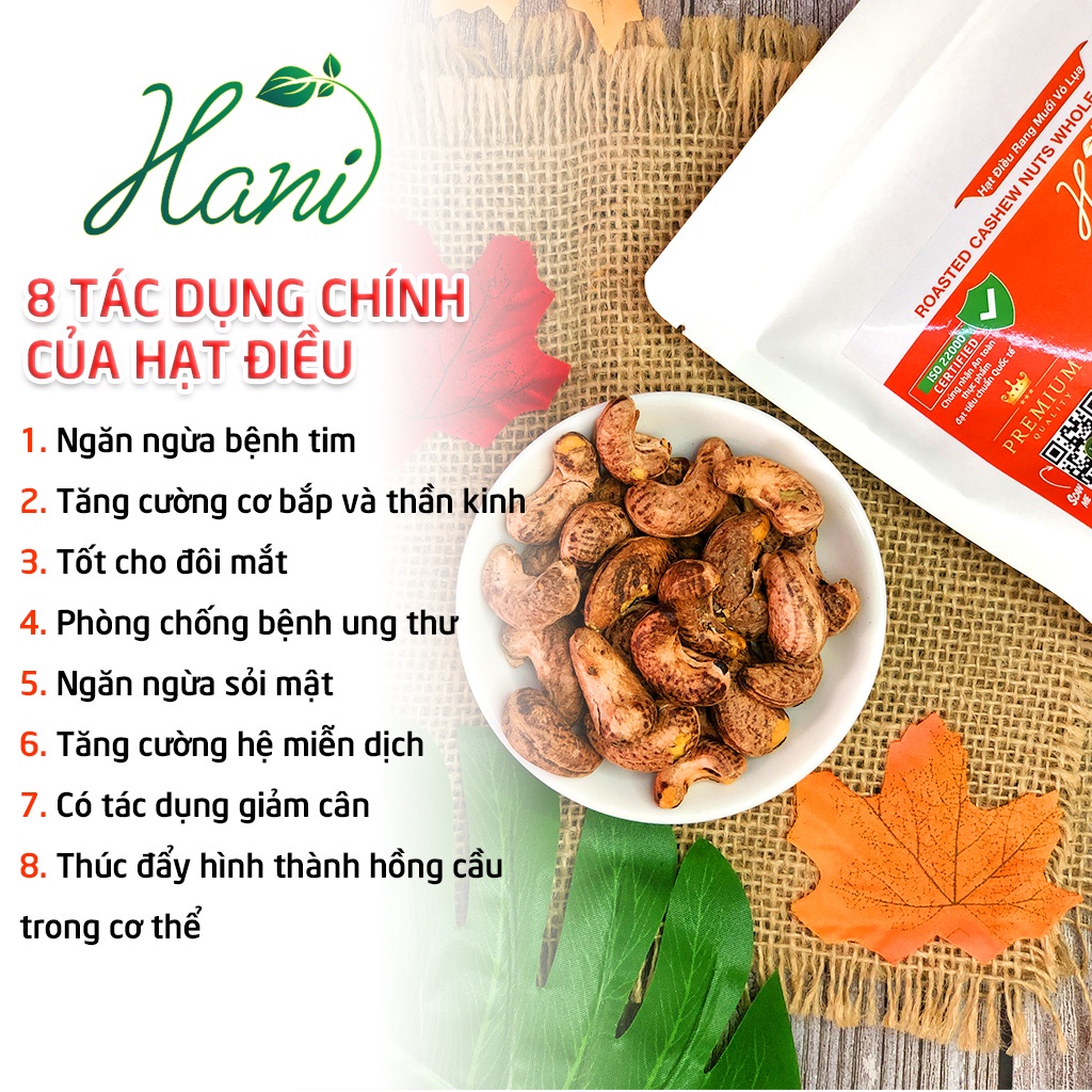 500g Hạt Điều Rang Muối Size Lớn Vỏ Lụa, Điều Bình Phước Xuất Khẩu ️ Dinh Dưỡng HANI Food